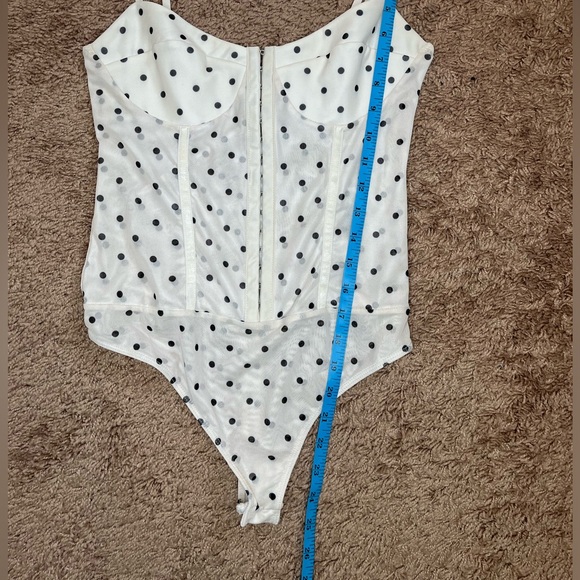 Free People x Intimately FP Night Rhythm Polka Dot Corset Bodysuit Size Medium - Picture 12 of 15